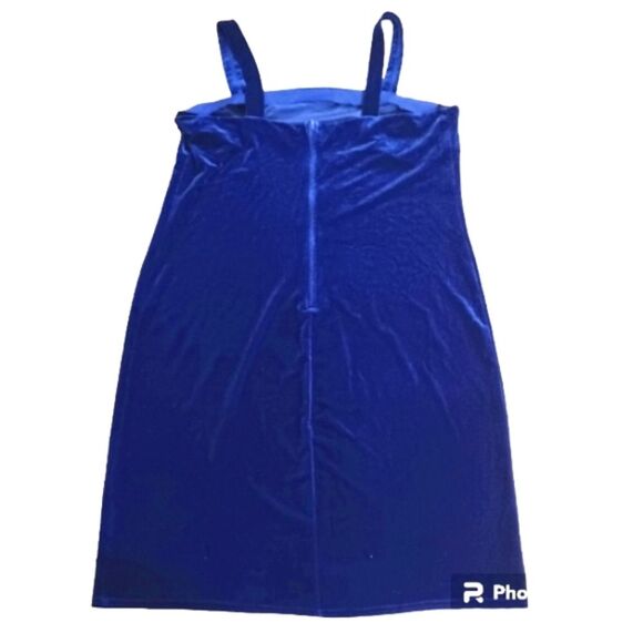 Plus Sz Vintage Blue Velvet Rhinestone Embellished Party Dress Sz 20 - Picture 2 of 6